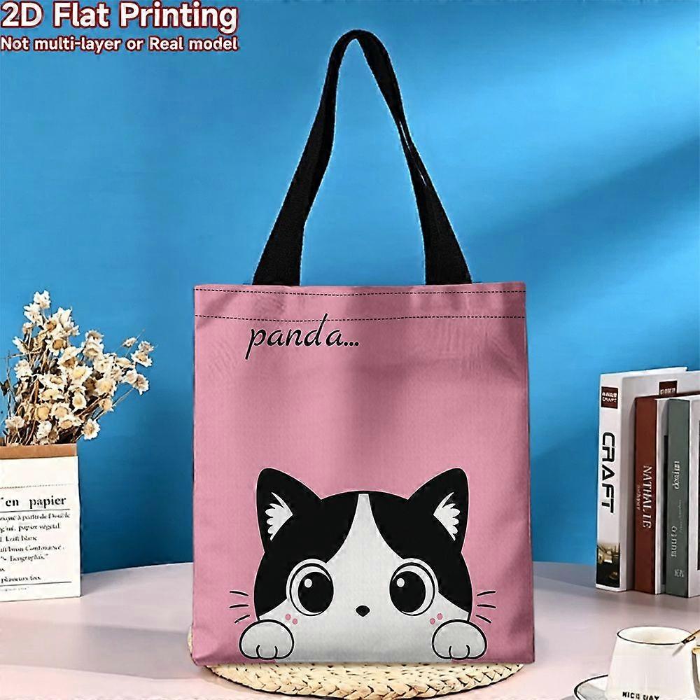 Sac à main rose à motif panda, idéal pour faire les courses - Grand sac fourre-tout pliable et réutilisable avec un adorable imprimé panda - Rpolk