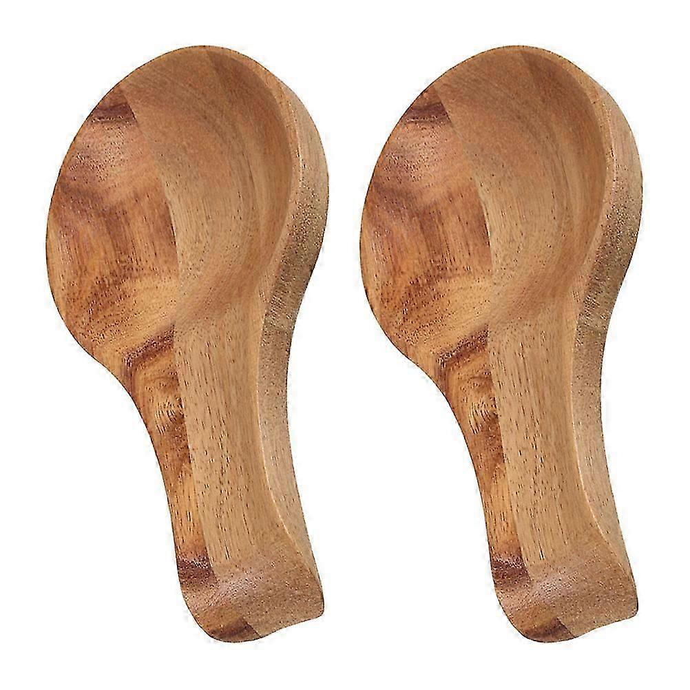 Wooden Kitchen Spoon Rest, Moisture Resistant, Rectangular, 2Pcs
