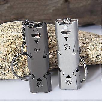 Dww-2PCS Double Tube Emergency Whistle, Survival Whistle, High Decibel Double Tube Whistle, Metal Emergency Signaling Whistles, for Referees, Coaches,