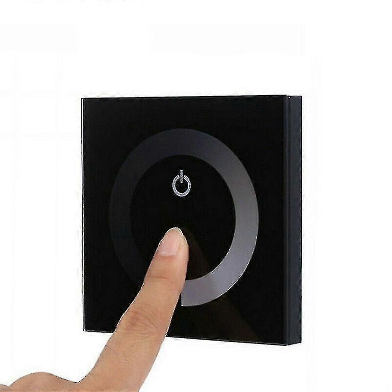 Dc 12V-24V Touch Panel Led Lights Dimmer Smart Controller Wall Mounted Switch (couleur: noir)