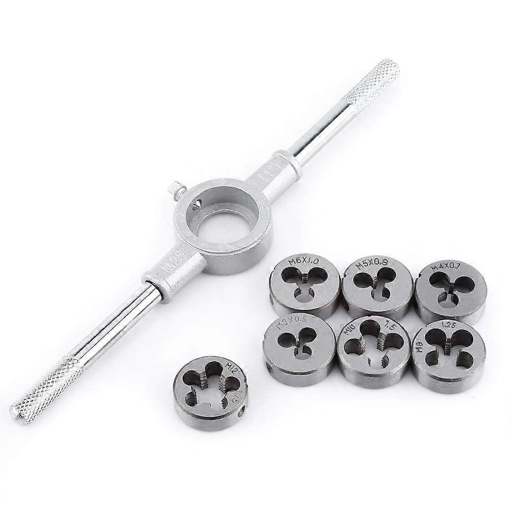 8PCS Screws - 8PCS Screw Die & Wrench Spanner External Thread Processing Tapping Hand Tool Kit