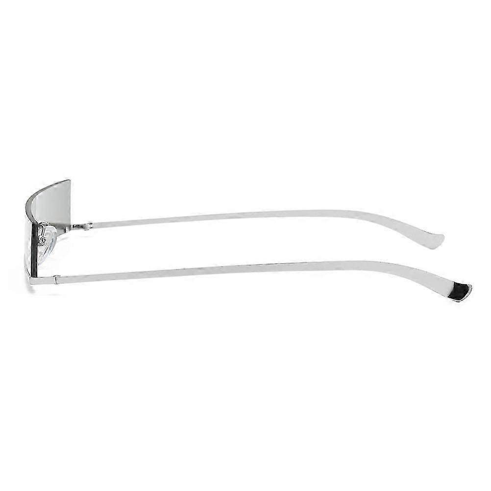 1Pcs Solar Rimless Sunglasses for Men Women, Rectangular Frame, Grey