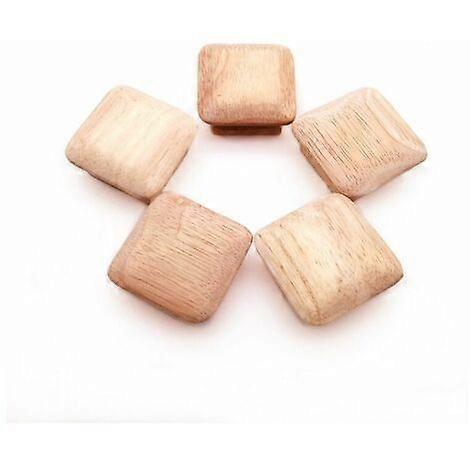 10 Pieces Square Wood Knobs Wooden Cabinet Handles Wardrobe Pull Dresser Knobs