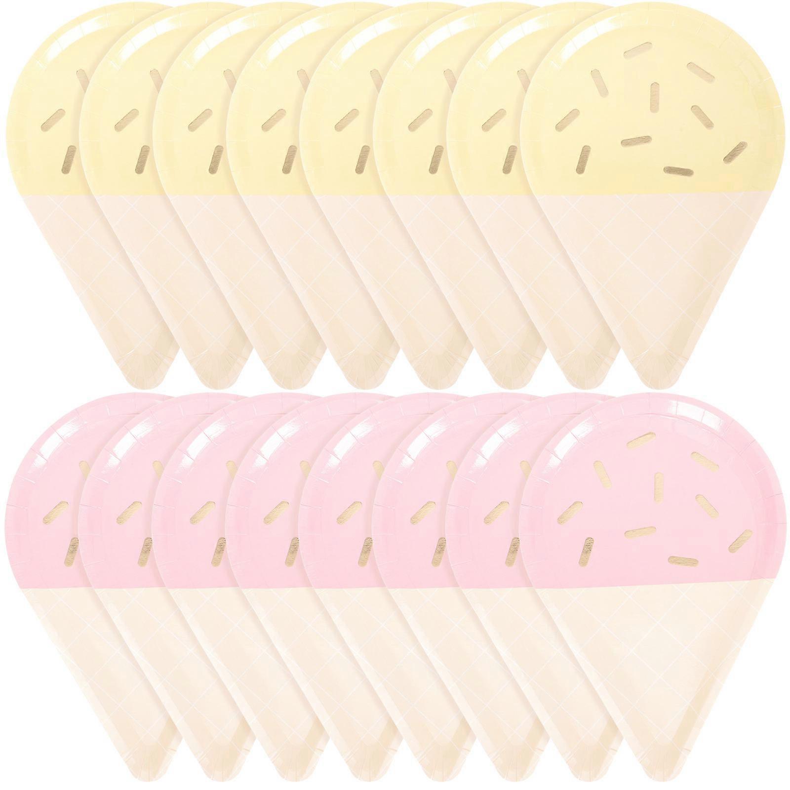 16pcs Eiscreme-Teller Pappteller Dessert-Kuchen-Teller Eiscreme-Party-Teller