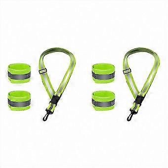 2X Reflective Sash compatible with Walking at Night, High Visibility Running Gear with 4 Pcs Reflective Strips