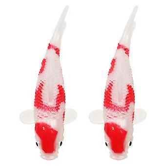 Miniatyr guldfisk realistisk fisk rekvisita för dekoration 2 st akvariedekor