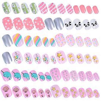 Nail Art Tip for Kid Fake Nail Pieces 1Set Assorted Color ABS Material