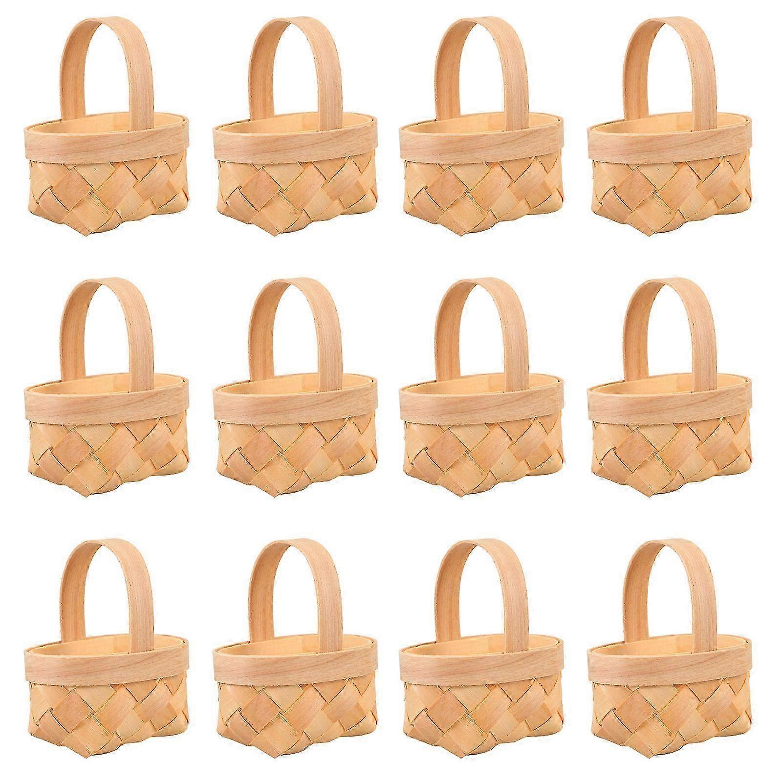 20Pcs Small Candy Baskets Mini Woven Baskets Gift Chocolate Wrapping Baskets