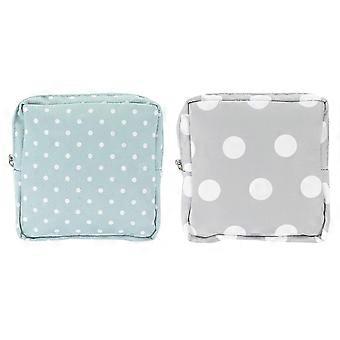 Sanitary Napkin Storage Bag Period Menstrual Pad Zipper Pouch Outdoor Travel (2pieces, Gray,green)
