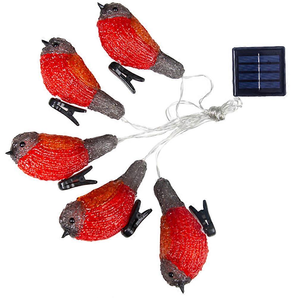 1 Set Decorative Light String LED Robin Shaped Light String for Garden Party