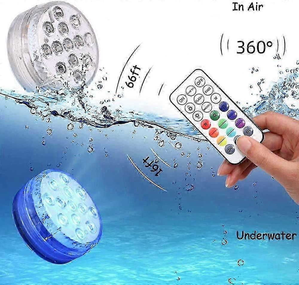 Ip68 Waterproof Diving Led Light Multicolor Underwater Pool Light With Remote Control Aquarium Bath Light