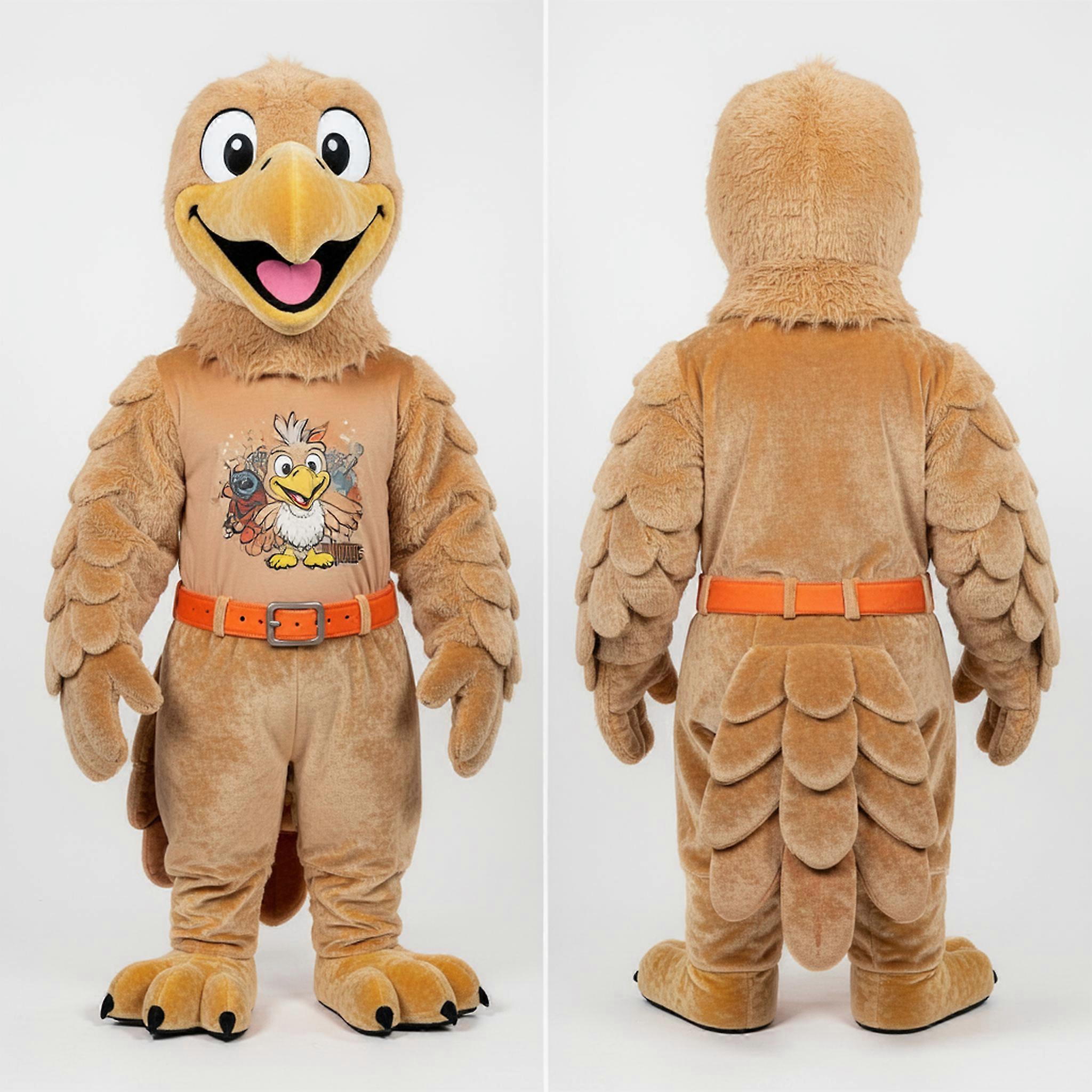 MASTICOT Tan Feathered Vulture Mascot