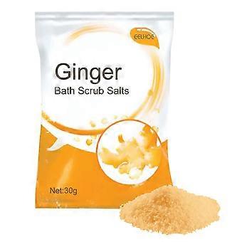 EELHOE 30g Ginger Bath Scrub Salts Improves Lymphatic Swelling Dissipate Moisture Smooth Clean