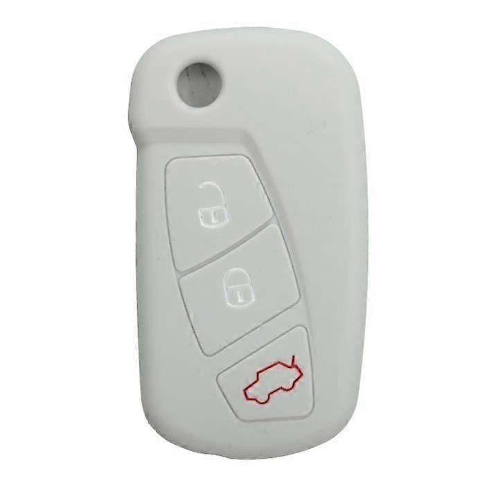3 Button Silicone Case Cover Protector Remote Key Shell For Ford KA Light Gray