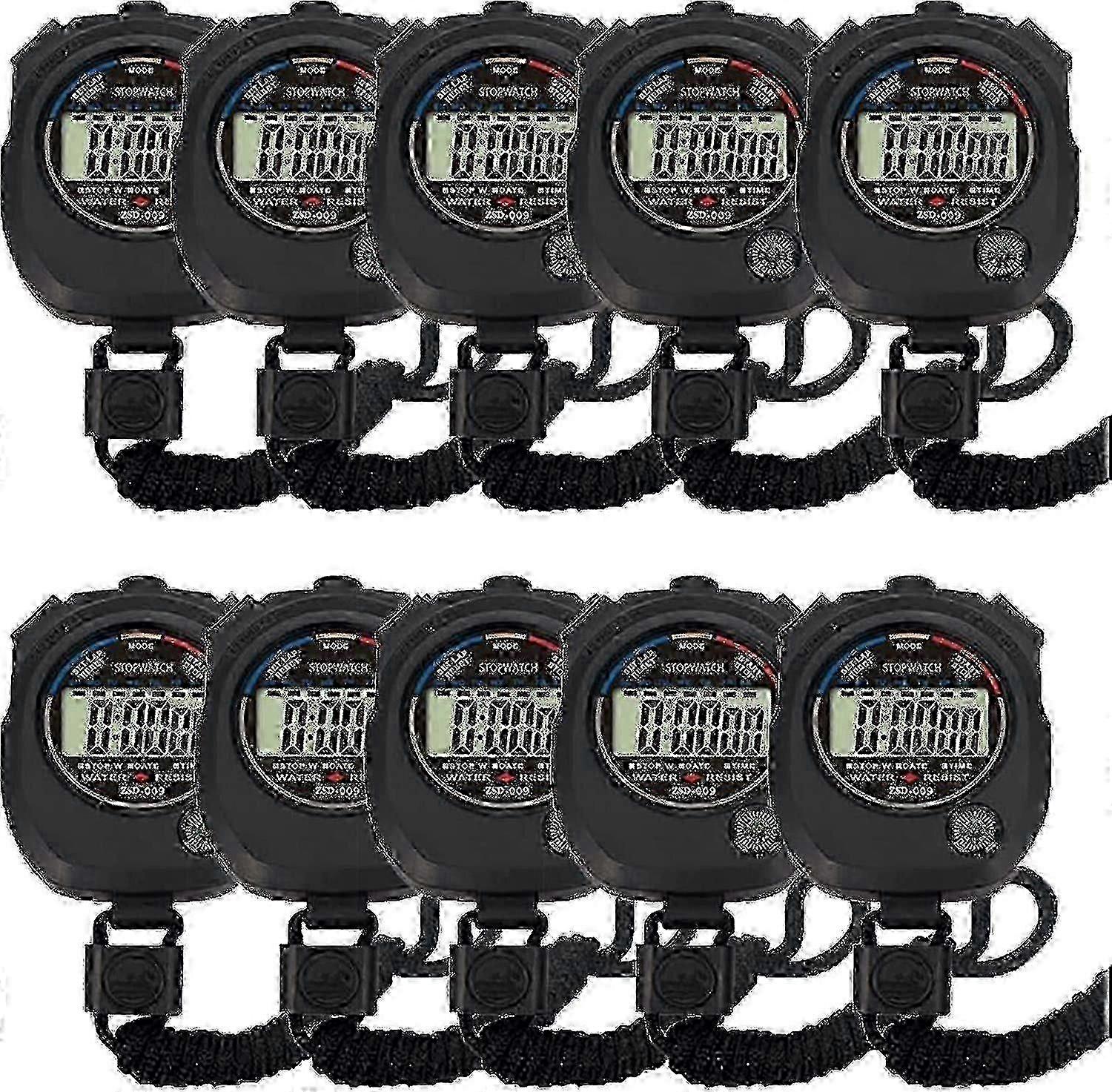 10pcs Multi-function Electronic Digital Sport Stopwatch Timer Large Display with Date Timing