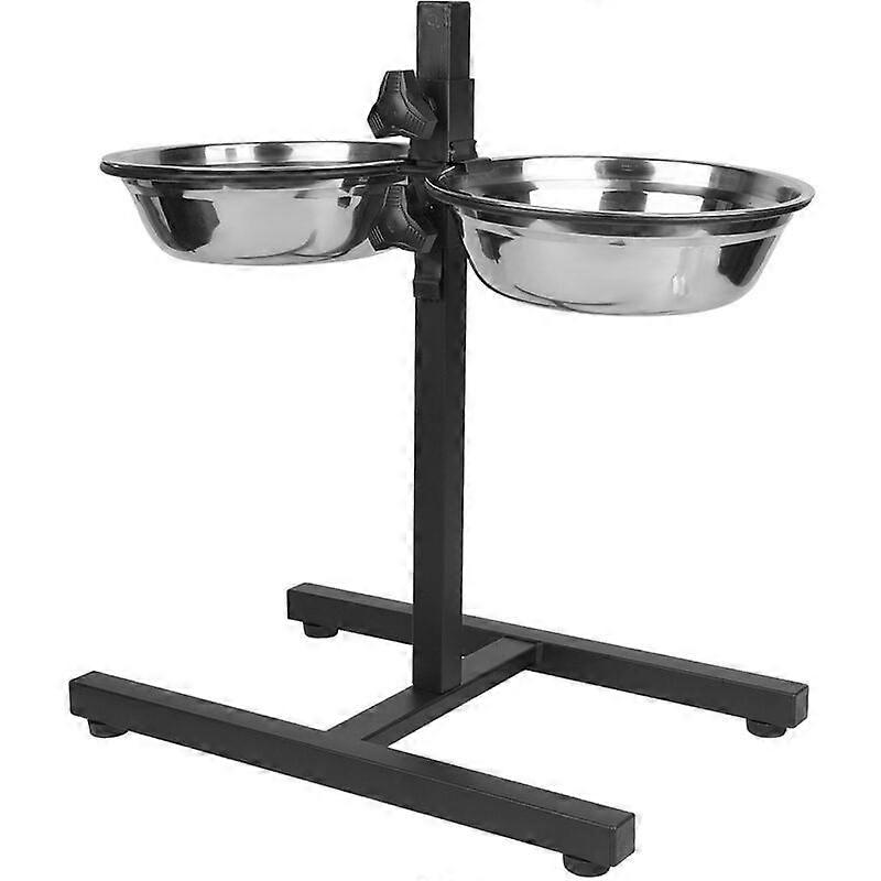 Stainless Steel Adjustable Elevated Pet Dining Set