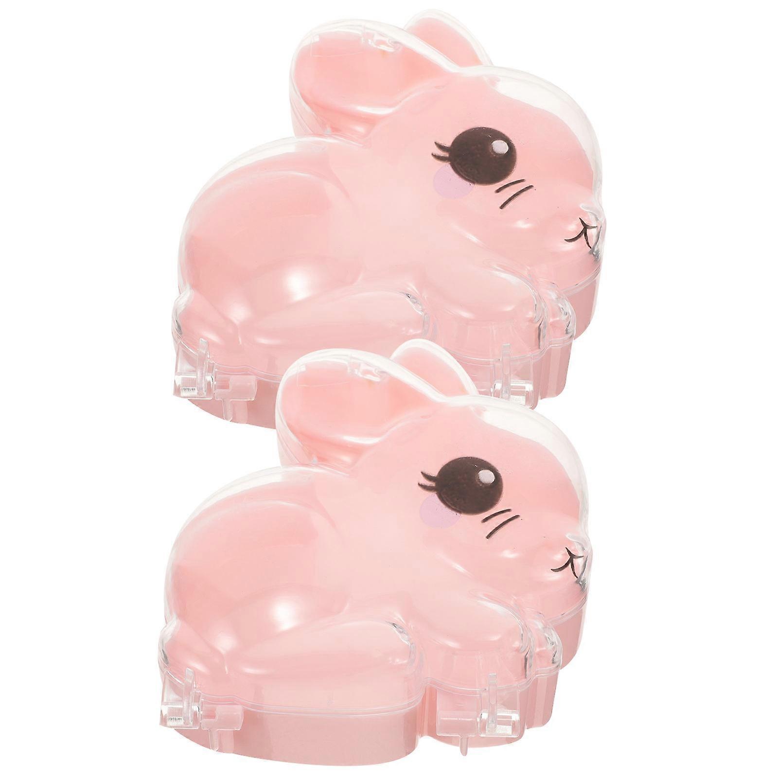 Rabbit Shaped Candy Box for Storage Use 2Pcs Clear Plastic Packaging