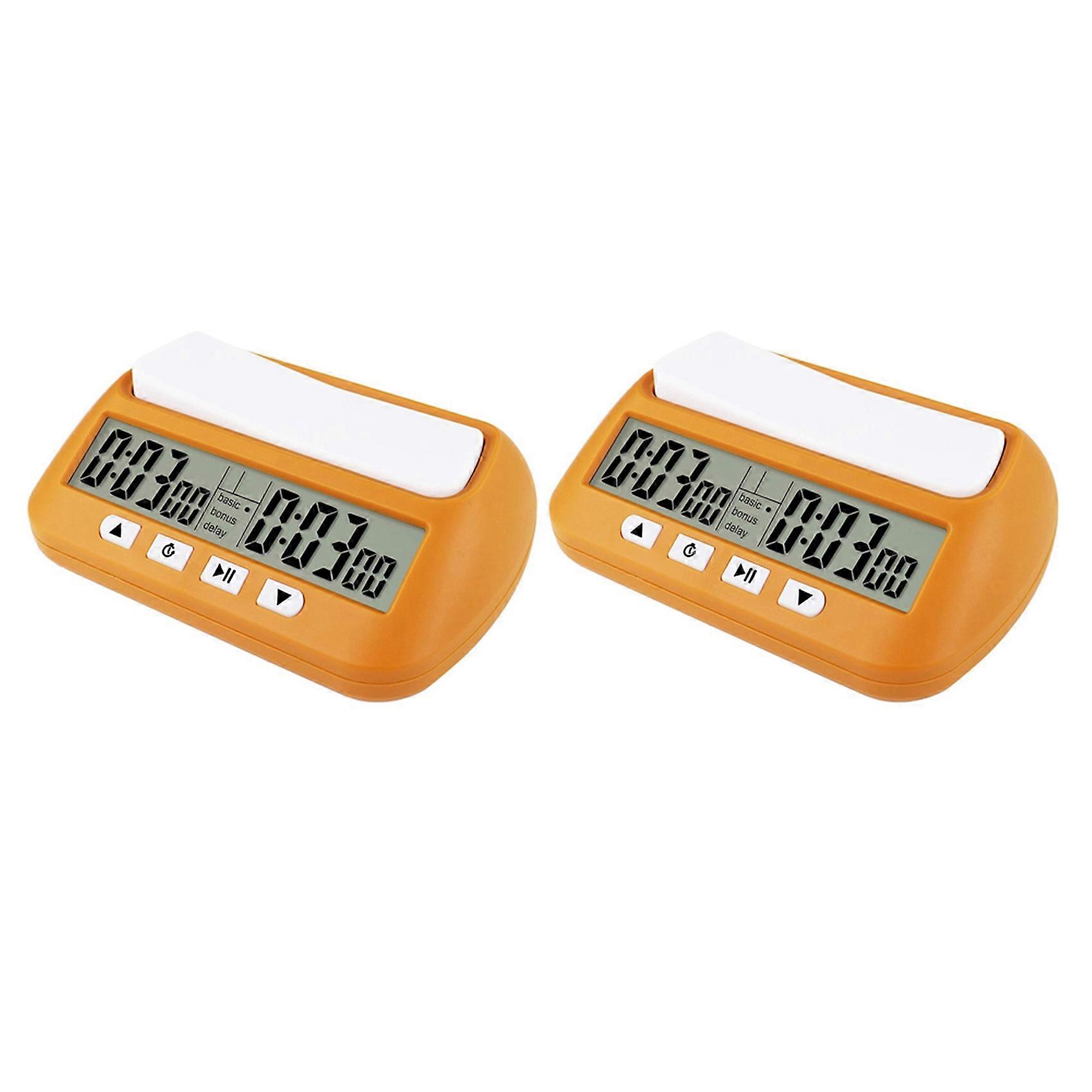 2X Chess Clock, Digital Chess Timer & Game Timer, 3-In-1 Multipurpose Portable Professional Clock Yellow