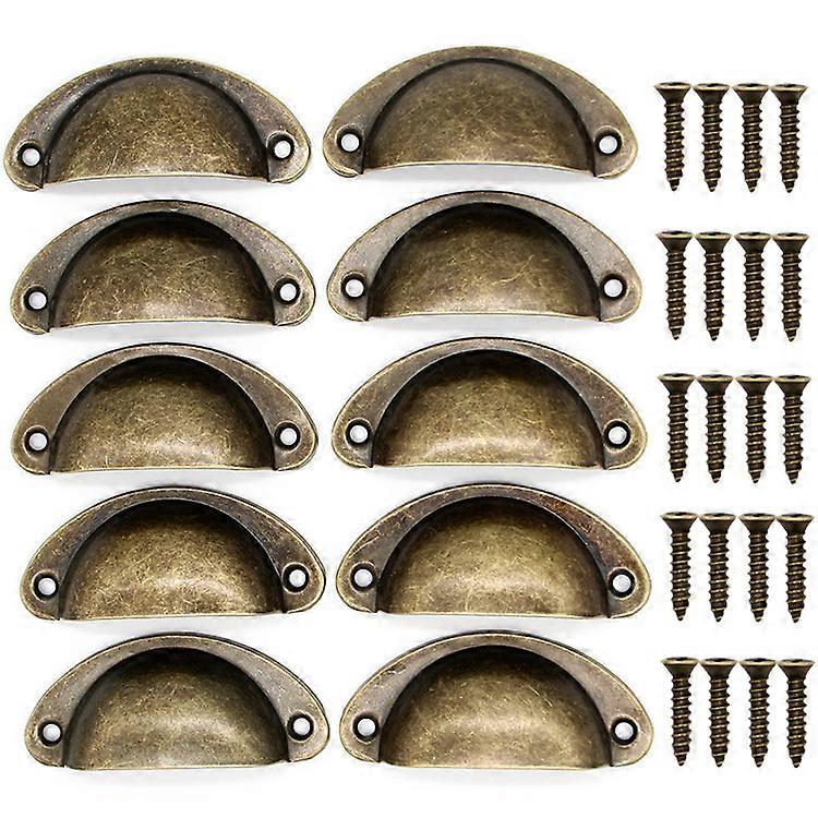 Cabinet Cup Handles Shell Handles Centers Drawer Handles Half Moon Cupboard Door Knobs Vintage Pull Knobs with(12pcs)