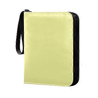 Bright Yellow Trading Card Binder with Zipper, 400 Side Loading Pockets PU Leather Album for Collectibles