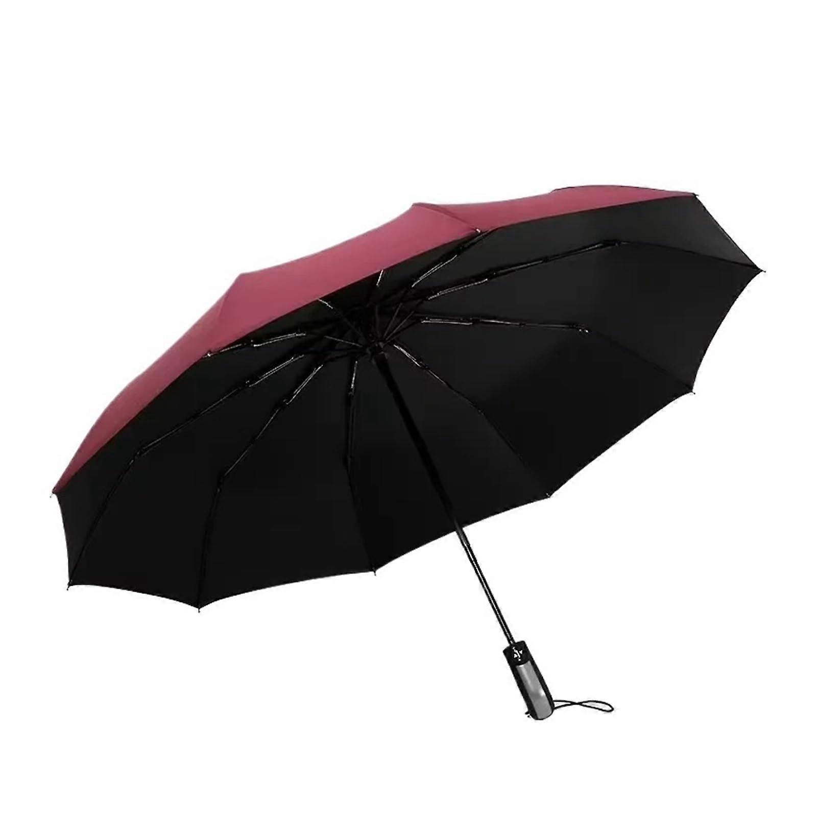 Windproof Travel Umbrella Automatic Folding TenRib Design Compact Size Large Rainproof Canopy