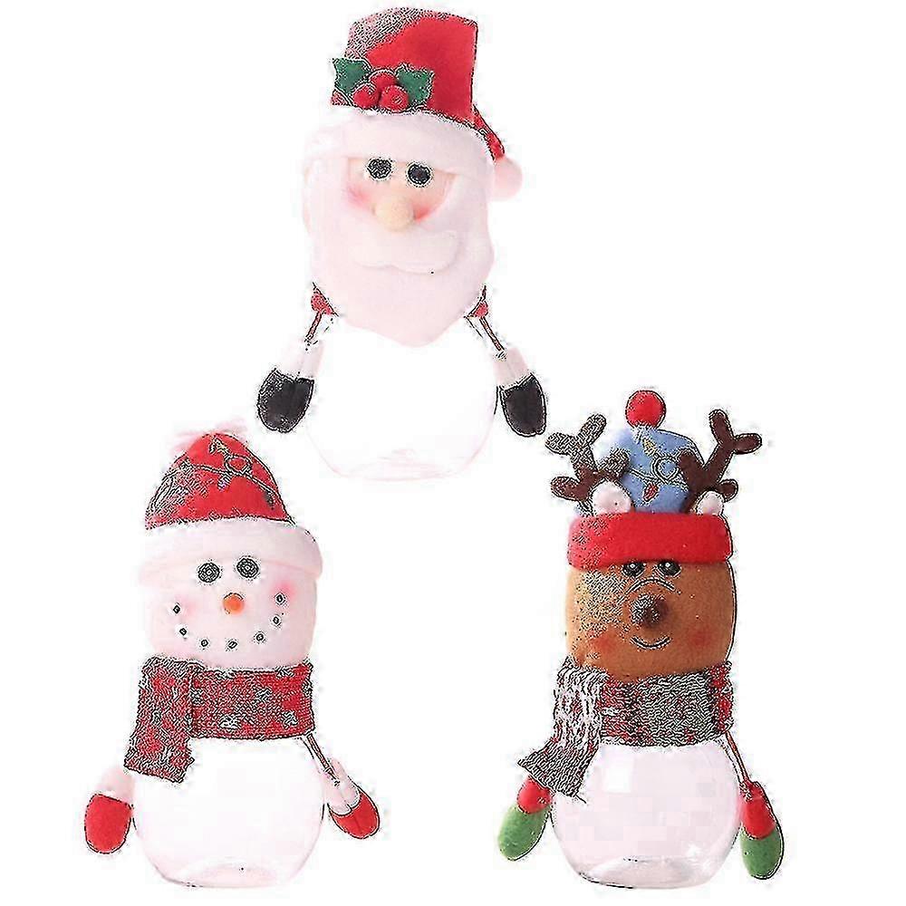 Clear Festive Candy Jar Set With Character Caps