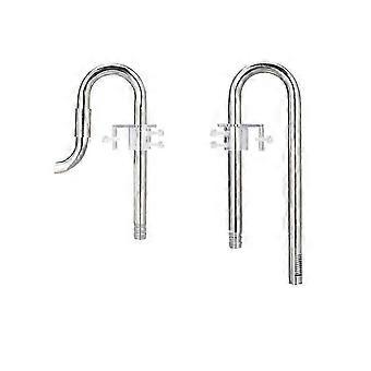 Pipe Stainless Steel Inflow Outflow Filter For Aquarium Planted Fish Tank1set-silver