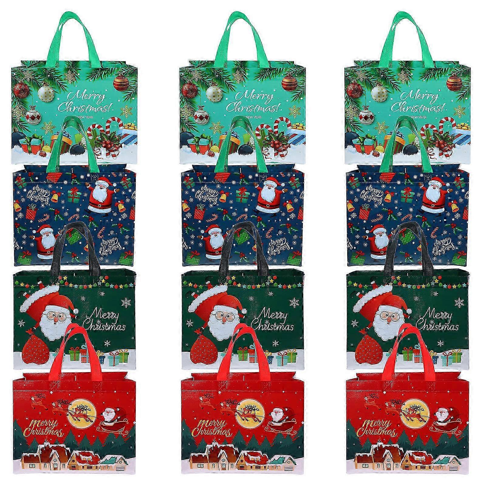 Christmas Bags compatible with Present Bag Assorted Color Rectangular Shape Storage 12Pcs