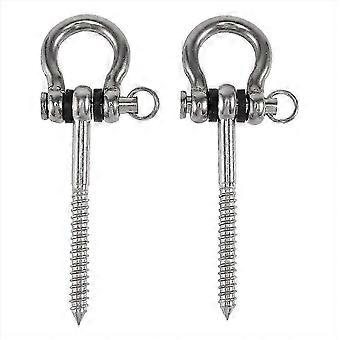 2 Pcs 304 Stainless Steel Screw Bracket Heavy Duty 180 Swing Hangers DP-WHBYV