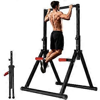 Power Tower Krachtstation - Opvouwbaar 8 Hoogtes - 300 kg Draagvermogen - IJzer - Zwart - Multifunctioneel Fitnessapparaat