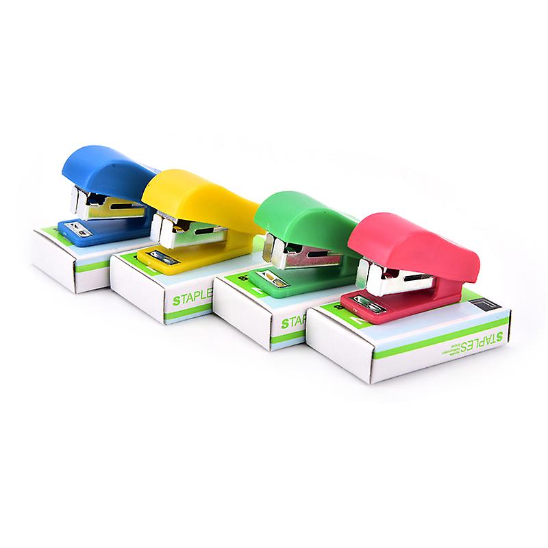 Office Student School Home Mini Cartoon Paper Document Stapler com grampos definido