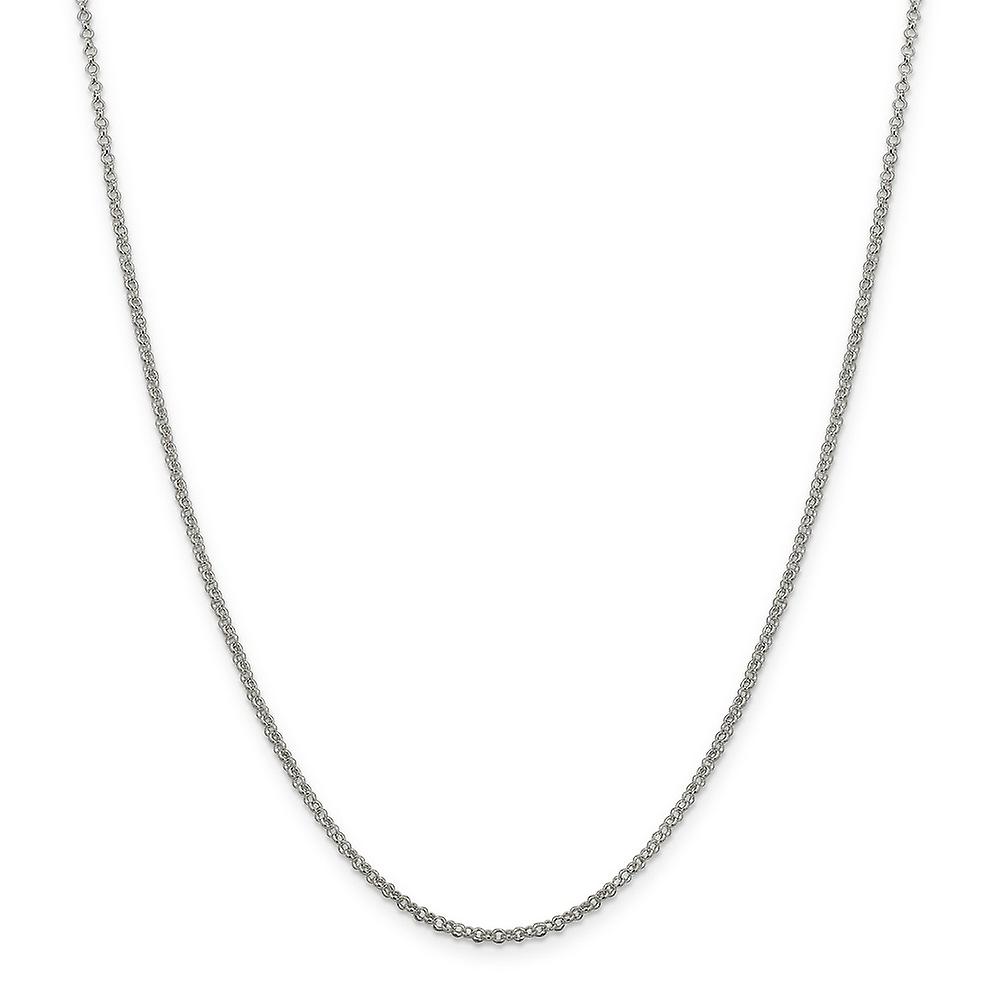 Colar em prata de lei 925 com corrente rolo de 2 mm e extensor de 10 cm (4 polegadas). Comprimento: 45 a 56 cm (18 a 22 polegadas).