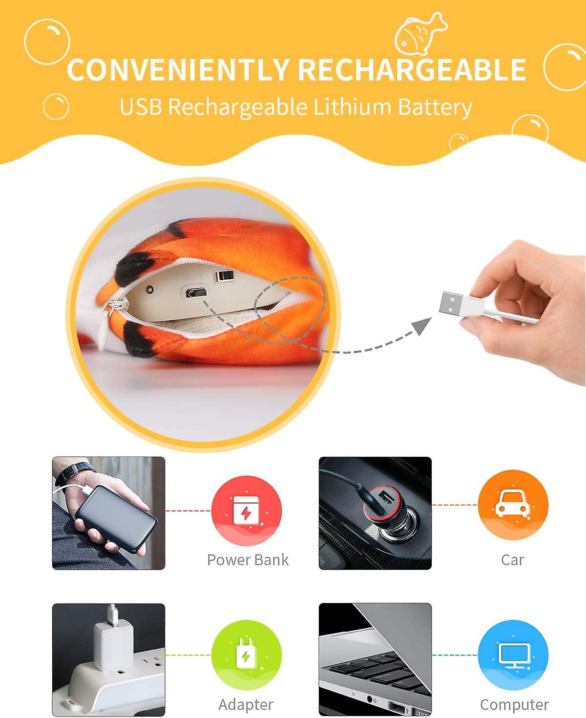 Cat Toys, Electric Moving Realistic Wiggle Fish Catnip Toys, Plush Interactive Cat Toys - Fish Kicker Toy for Cats Kitten Kitty Red -