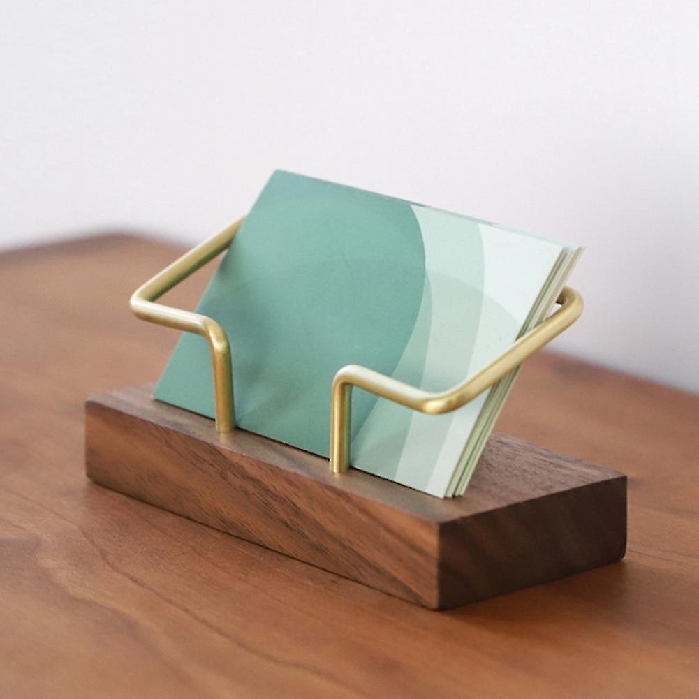 Fodlon Porte-Cartes De Visite En Bois De Noyer - Support Bureau Design T Pour Professionnels