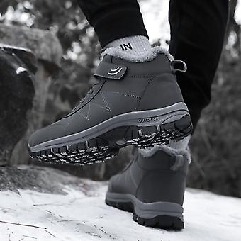 Generisch Schneeschuhe Herren Warm, Winterschuhe Herren Outdoor, Wanderschuhe Slip-On Outdoorschuhe Fleece Gefüttert Freizeitschuhe Trittschutz Arbeitsschuhe Dämpfung Bequeme Loafers Für Walking