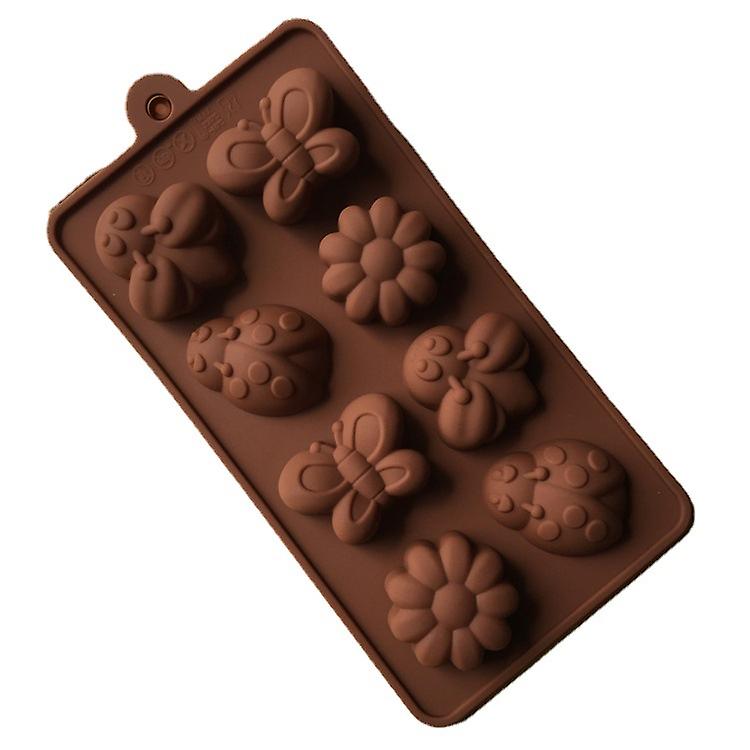 1pc silicone chocolate mold with flower and insect shapes