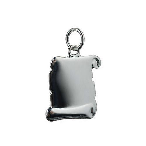 Silver 17x14mm plain Scroll Pendant