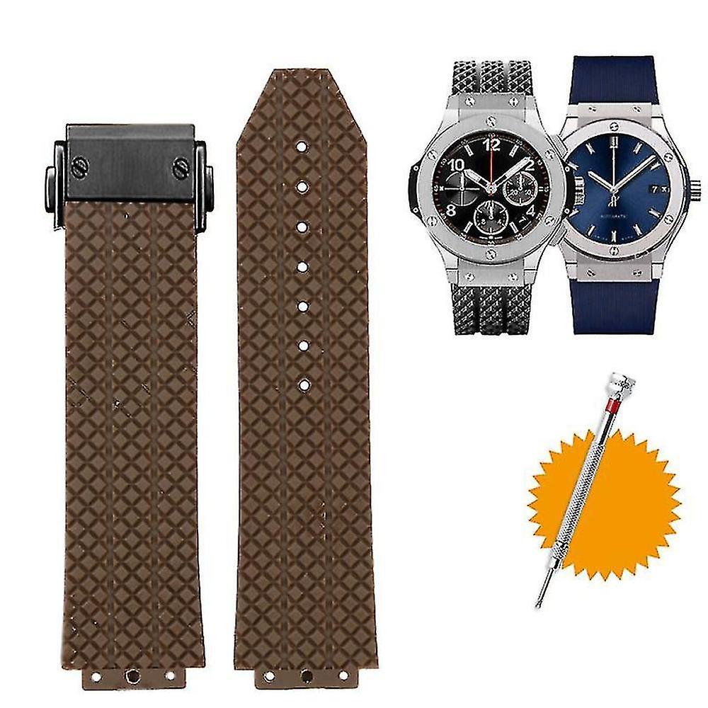 Watchband ل Hublot Big Bang سيليكون 25 * 19 مم مقاوم للماء للرجال ووتش حزام سلسلة ووتش الملحقات المطاط سوار المعصم الأزرق أسود