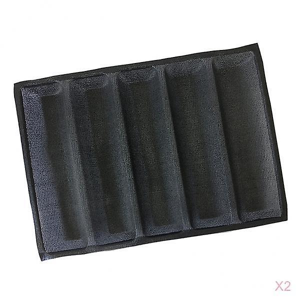 2x Silicone Baking Liner Tray Bread Hot Dog Roll Toasting Mould 5 Loaf
