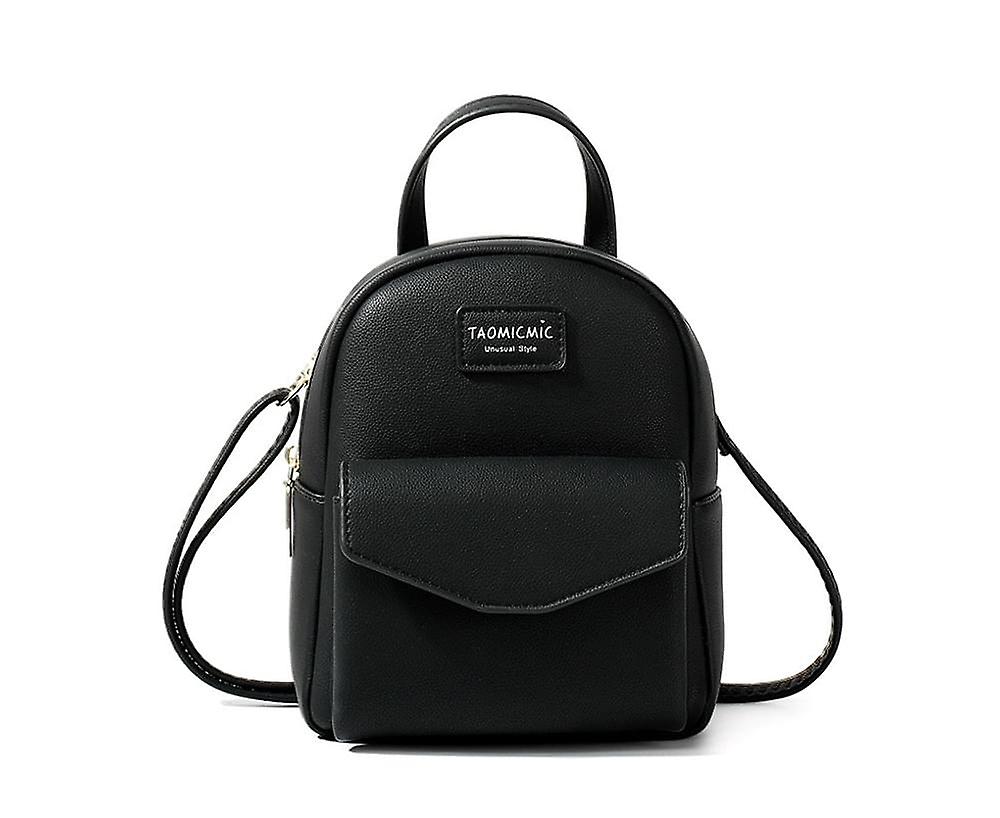 D7002 Mini Student Backpack Pu Shoulder Ladies Bag, Colour: Black