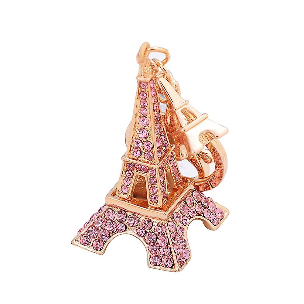 Merryso Mode Femmes Strass Double Tour Eiffel Porte-clés Sac à main Porte-clés suspendu Porte-clés