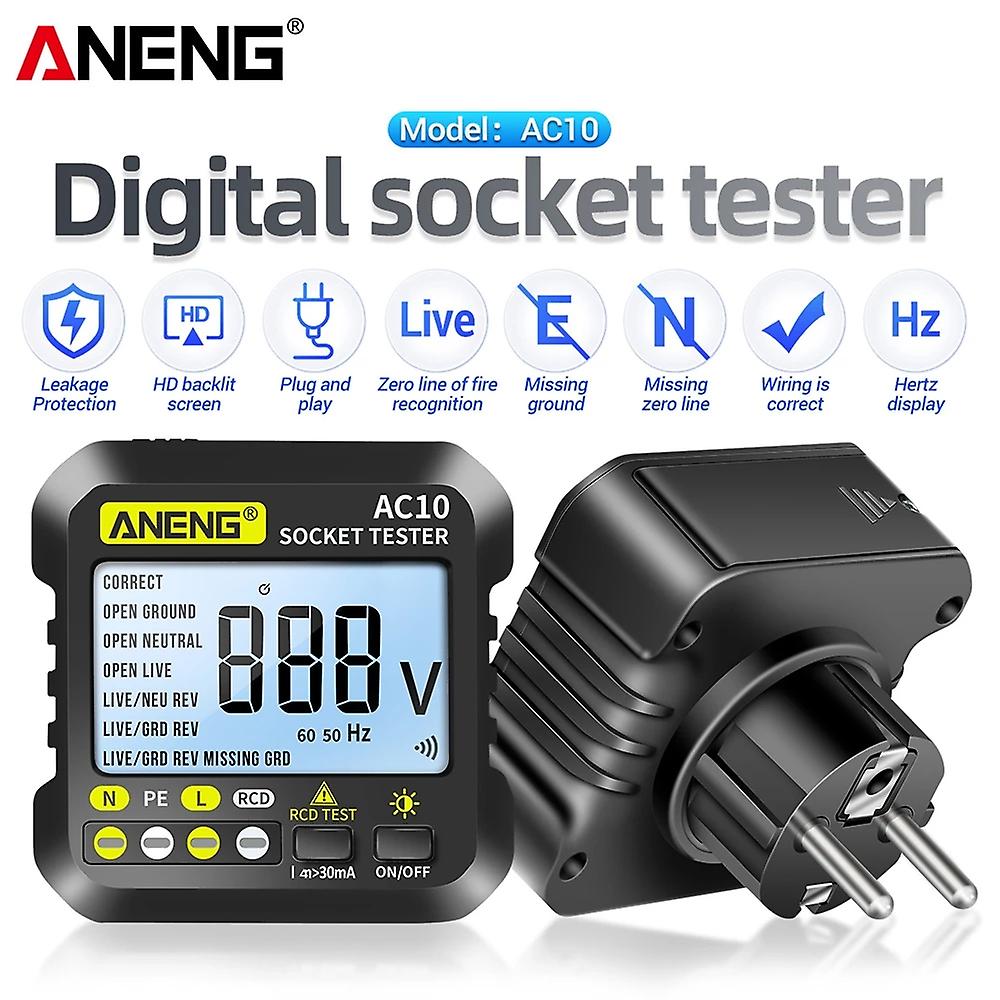 Aneng Ac11 Digital Smart Socket Tester Voltage Test Socket Detector Us/uk/eu/au Plug Ground Zero Line Phase Check Test