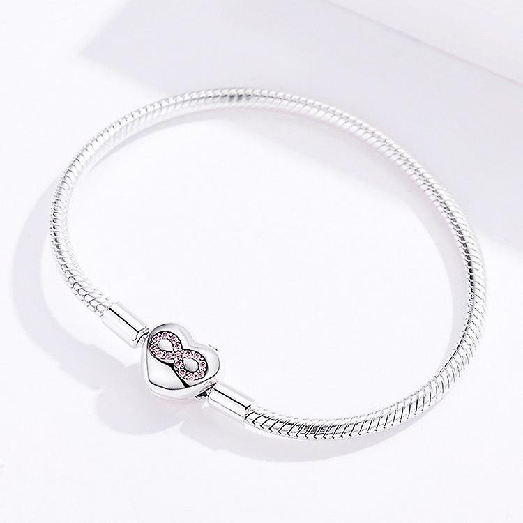 925 Sterling Silver Valentine's Day Diy Basic Bracelet For Women