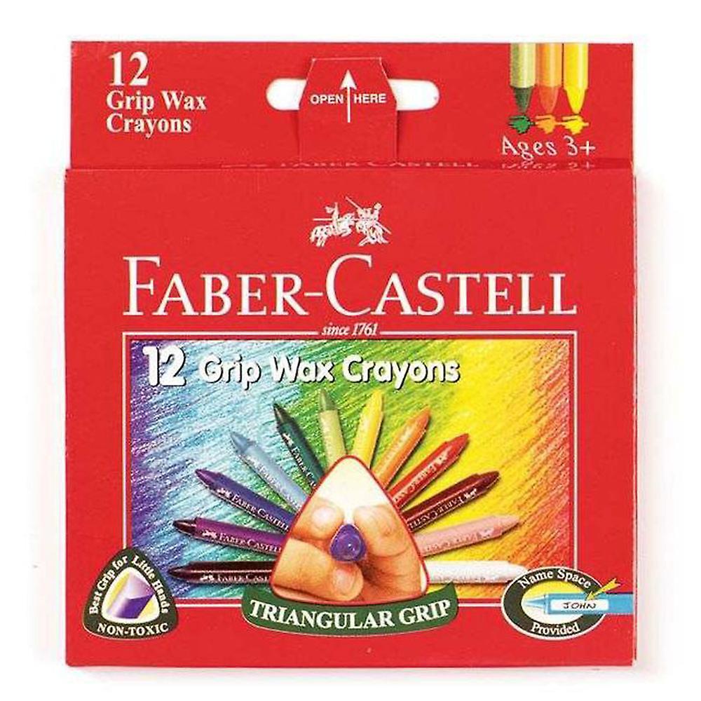 Faber-Castell trekantet grep voks fargestifter ikke giftig glatt vaskbar 12 stk