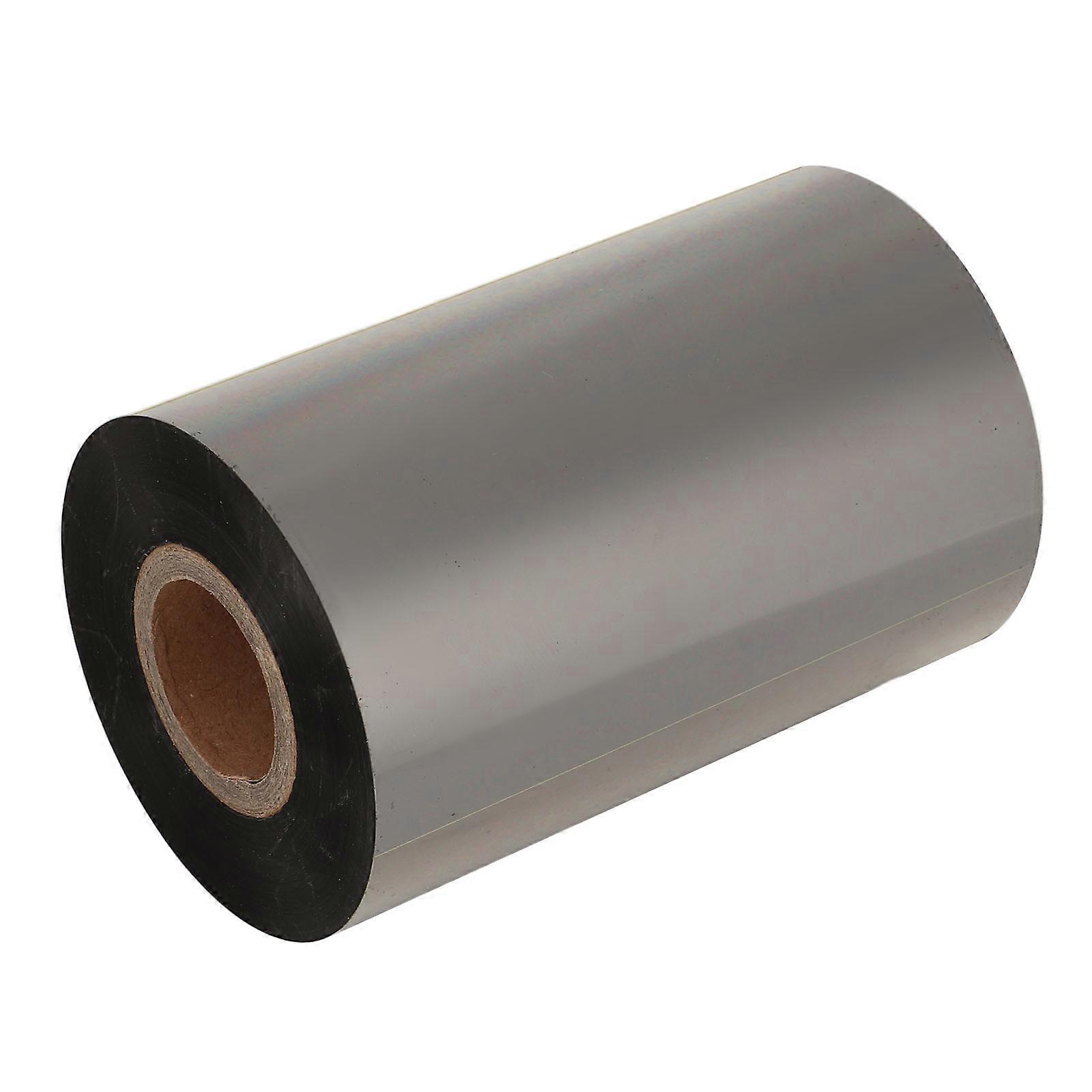 Uadme Heat Transfer Ribbon, Black Thermal Transfer Ribbon Label Printing Antistatic Wax Barcode Ribbon for Industrial Printer, Clear Printing