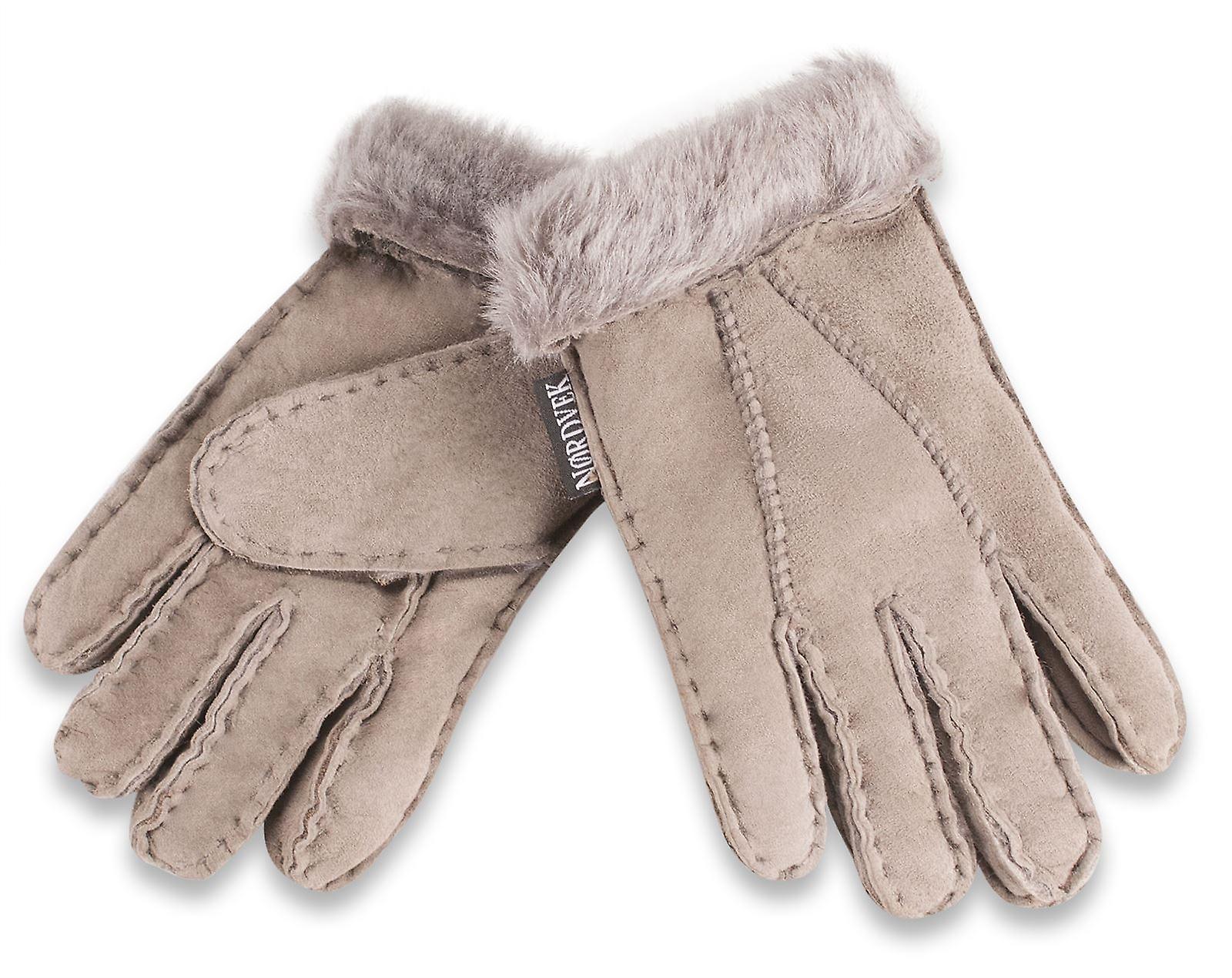 Nordvek Childrens 100% Genuine Sheepskin Gloves With Fur Cuff 313-100