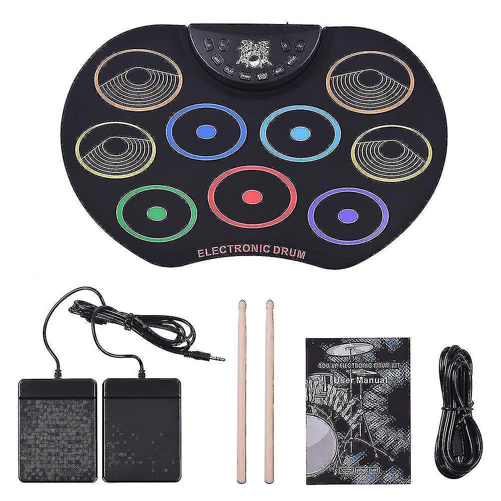 Electronic Drums Compact Electronic Color Hand Roll Drum Rainbow Edition