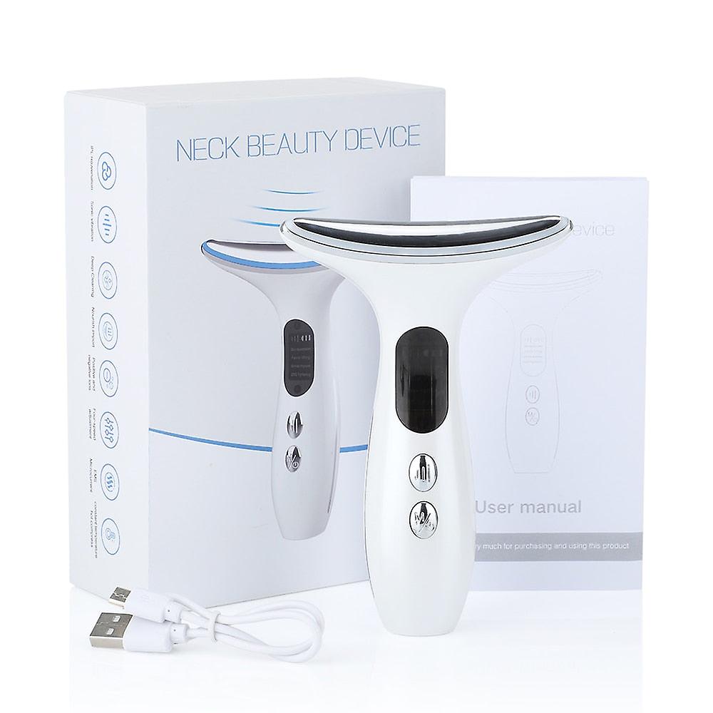 Neck Beauty Device Ems Micro-current Led Photon Firming Rejuvenating Anti Wrinkle Thin Double Chin Skin Care Facial Massager