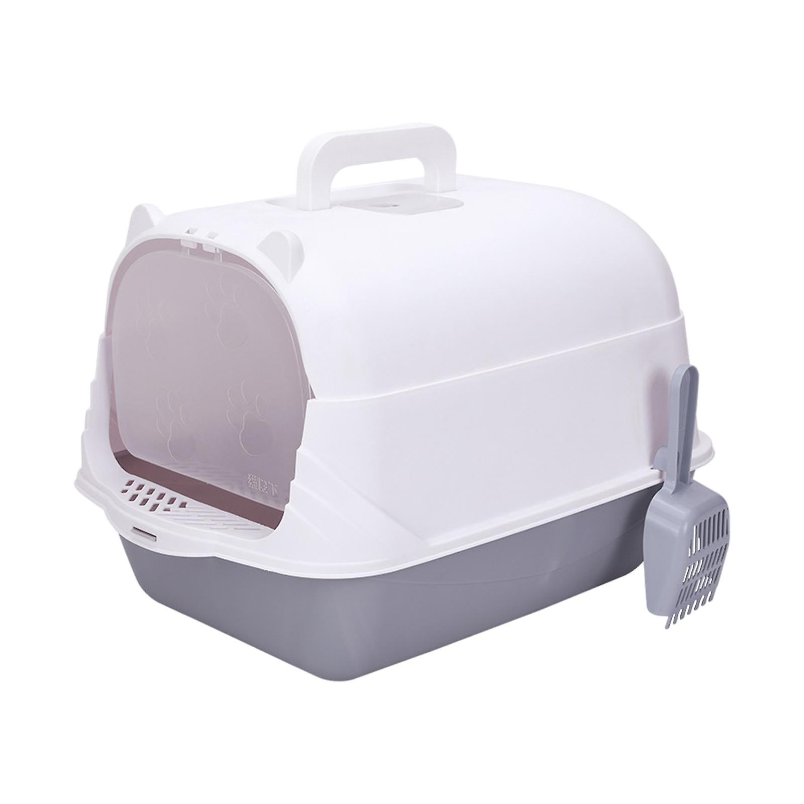 Cat Litter Box with Lid Enclosed and Covered Cat Toilet with Front Door Durable Removable for Indoor Cats Enclosed Litter Box