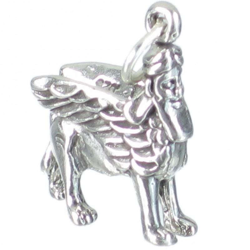 Lamassu Sterling Silver Charm  Assyrian Protective Deity Charms